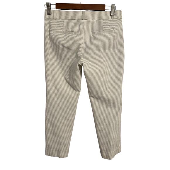 Banana Republic Women's 0 Petite Sloan Ivory Black Stripe Cropped Pants Modern - Picture 2 of 8